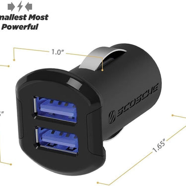 Scosche ReVOLT Dual 12W USB Car Charger with Illuminated Ports for Apple Samsung