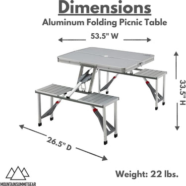 Mountain Summit Gear Aluminum Folding Picnic Table