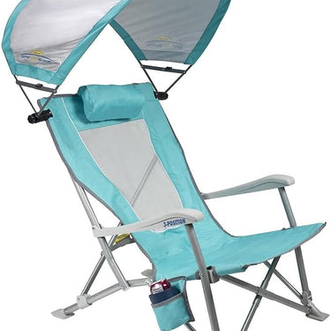 SunShade Big Surf 4-Level Folding Beach Chair with Sun Shade (Seafoam Green)