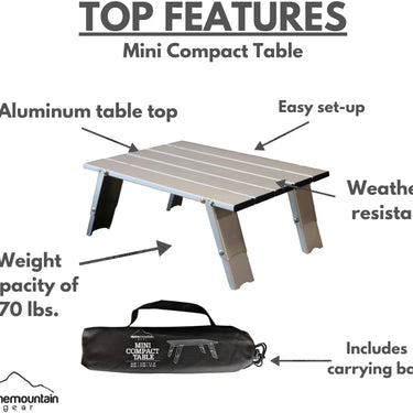 Alpine Mountain Gear Mini Compact Aluminum Table