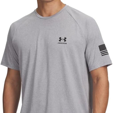 Under Armour Freedom Tech™ Men's Short Sleeve (Steel Light Heather/Black) Size XXL