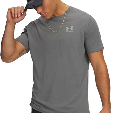 Under Armour Left Chest Logo Men's Short Sleeve (Clay Green/Titanium) Size XL