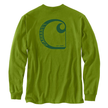 Carhartt Men's Relaxed Fit Heavyweight Long Sleeve Graphic T-Shirt (Dill) Size XLT