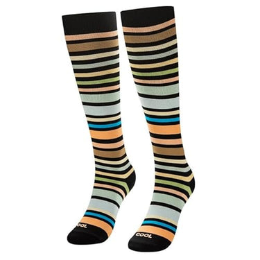 Odd Sox Over the Calf Knee High Compression Socks (Earthy Stripe) Size M