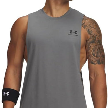 Under Armour Left Chest Cut-Off Men's Tank (Clay Green/Black) Size L