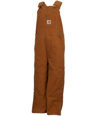 Carhartt Kid's Loose-Fit Canvas Insulated Bib Overall (Carhartt Brown) Sizes 8-16