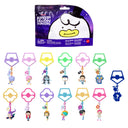 KPop Demon Hunters mini collectible keychain blind package with the 13 keychain figures shown below