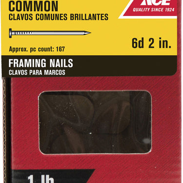 Ace 6D 2 in. Common Bright Steel Nail Round Head 1 lb