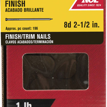 Ace 8D 2-1/2 in. Finish/Trim Bright Carbon Steel Nail Countersunk Head 1 lb