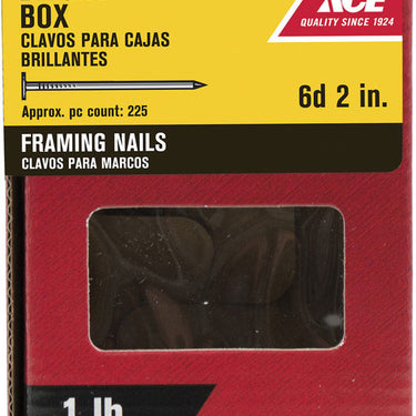 Ace 6D 2 in. Framing Bright Steel Nail Flat Head 1 lb