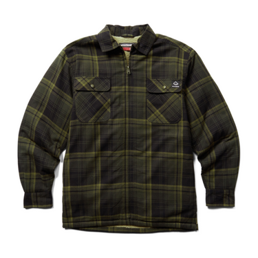 Wolverine Men's Plaid Cotton Shirt Jacket (Uniform Green) Size L