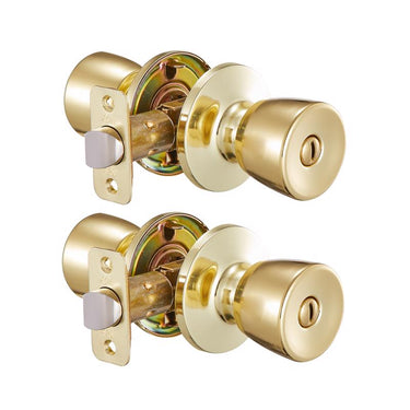 Ace Tulip Knob Polished Brass Entry Door Kit KW1 1-3/4 in.