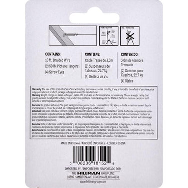 HILLMAN Steel-Plated Conventional Picture Hanging Set 50 lb 1 pk