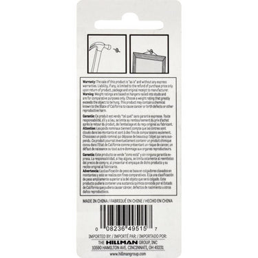 HILLMAN Brass-Plated One Piece Quick Hanger 10 lb 1 pk