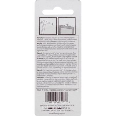 HILLMAN Brass-Plated Gold One Piece Quick Hanger 60 lb 3 pc