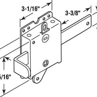 Prime-Line 3-1/16 in. W X 3-1/16 in. L Steel Side Lock