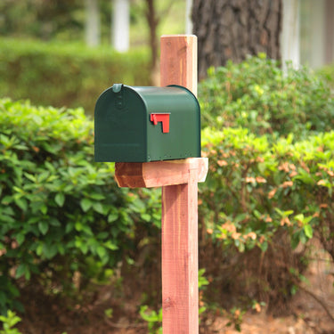 Architectural Mailboxes Elite Classic Galvanized Steel Post Mount Green Mailbox
