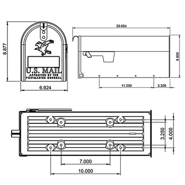 Architectural Mailboxes Elite Classic Galvanized Steel Post Mount Green Mailbox