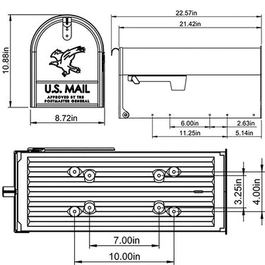 Architectural Mailboxes Elite Classic Galvanized Steel Post Mount Black Mailbox