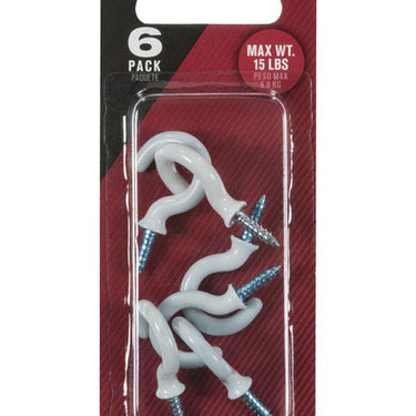 Ace Medium Steel 1.3125 in. L Coated Cup Hooks 15 lb 6 pk