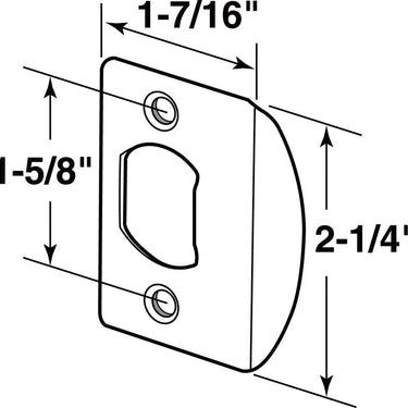 Prime-Line 2.25 in. H X 1-5/8 in. L Antique Brass Steel Deadbolt Strike