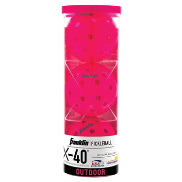 Franklin Sports X-40 Outdoor Pickleballs (Pink) 3 Pack