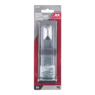 Ace Zinc 6 in. L Swivel Staple Safety Hasp
