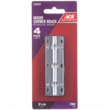 Ace 3-1/2 in. H X 2.238 in. W X 3-1/2 in. D Zinc Inside Corner Brace