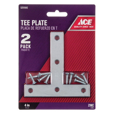 Ace 4 in. H X 4.75 in. W X 4 in. D Zinc Tee Plate