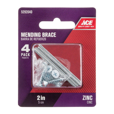 Ace 2 in. H X 0.5 in. W X 1.091 in. L Zinc Mending Brace