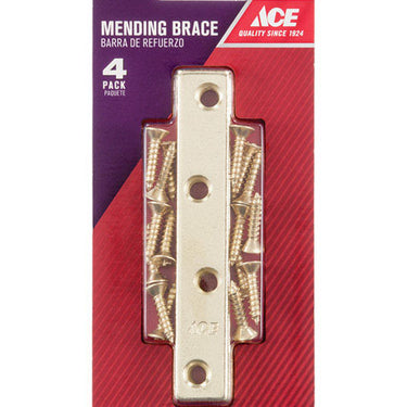 Ace 4 in. H X 0.625 in. W X .72 in. L Bright Brass Mending Brace