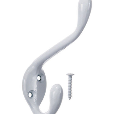 Ace 3-1/2 in. L White Metal Large Garment Hook 1 pk