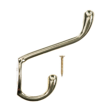 Ace 3-1/2 in. L Bright Brass Gold Brass Large Garment Coat/Hat Hook 1 pk