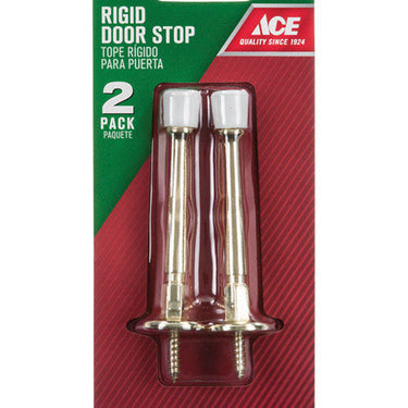Ace 3 in. W Metal Bright Gold Rigid Door Stop Mounts to door and wall 1/8 in.