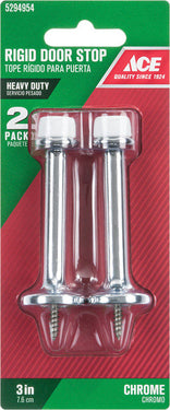 Ace 3 in. W Metal Chrome Yellow Rigid Door Stop Mounts to door and wall 1/8 in.
