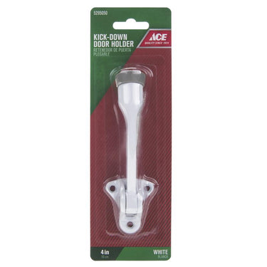 Ace 4 in. W Metal White Kick-Down Door Holder Mounts to door and wall 0 in.