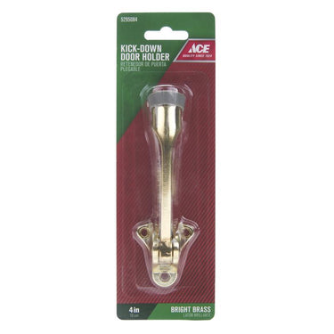 Ace 4 in. W Metal Bright Gold Kick-Down Door Holder Mounts to door and wall 0 in.