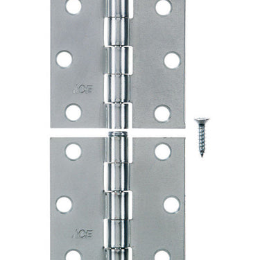 Ace 2-1/2 in. L Zinc-Plated Broad Hinge 2 pk