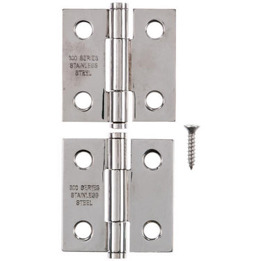 Ace .95 in. W X 1-1/2 in. L Stainless Steel Silver Stainless Steel Narrow Hinge 2 pk