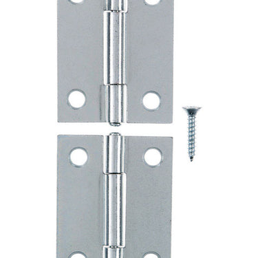 Ace 2.75 in. W X 2 in. L Chrome Steel Narrow Hinge 2 pk