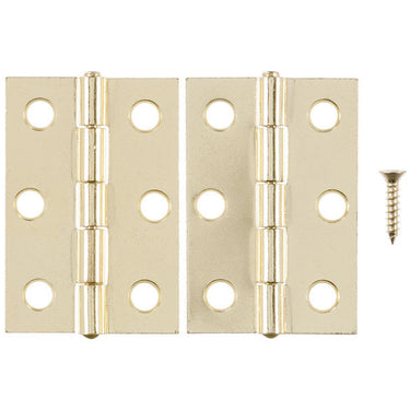 Ace 2-1/2 in. L Bright Brass Narrow Hinge 2 pk