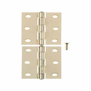 Ace 2 in. W X 3 in. L Bright Brass Brass Narrow Hinge 2 pk