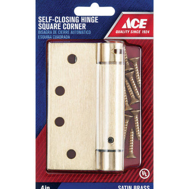 Ace 4 in. L Satin Brass Self Closing Hinge 1 pk