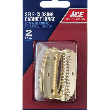 Ace 2 in. L Bright Brass Cabinet Hinge 2 pk