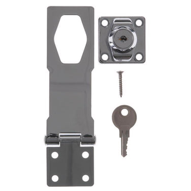 Ace Chrome-Plated Steel 4-1/2 in. L Keyed Hasp Lock 1 pk
