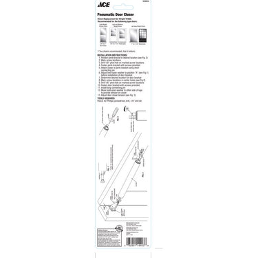 Ace Silver Aluminum Pneumatic Screen/Storm Door Closer