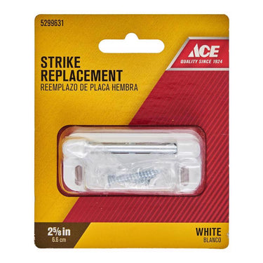 Ace 2-5/8 in. D X 2-5/8 in. L White Steel Screen/Storm Door Strike 1 pk