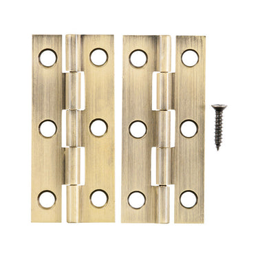 Ace 2.75 in. W X 2-1/2 in. L Antique Brass Brass Narrow Hinge 2 pk