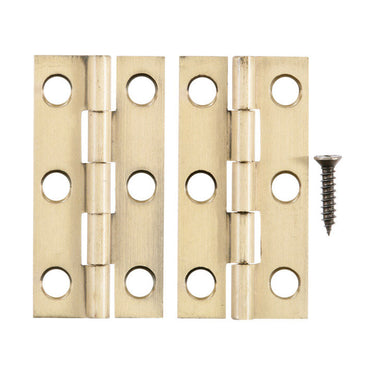 Ace 2 in. W X 1 in. L Antique Brass Brass Narrow Hinge 2 pk