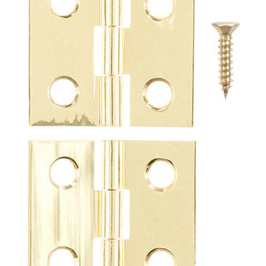 Ace 2 in. W X 1-3/8 in. L Polished Brass Brass Broad Hinge 2 pk